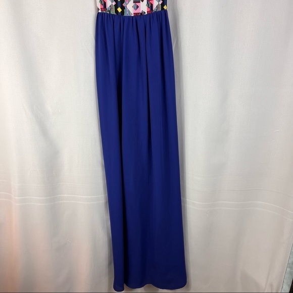 Harper maxi dress geo pattern bold colors criss/cross straps SzS - Picture 4 of 10